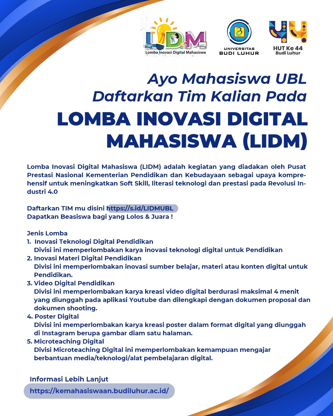 LIDM 2023 Lomba Inovasi Digital Mahasiswa Direktorat Kemahasiswaan